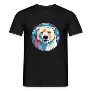 Polar Bear Colorful Watercolor Animal Illustration - Men's T-Shirt - black - Front - AI Model Male 178 light (178cm)