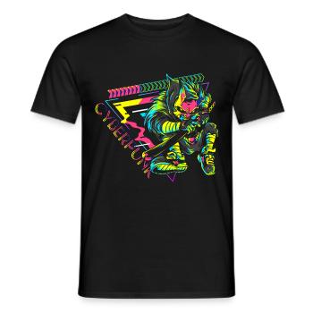 Zukunft Retro Gamer Scifi - Männer T-Shirt - Schwarz - Vorne - AI Model Male 178 light (178cm)