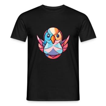 Taube buntes Aquarell Tier Haustier Illustration - Männer T-Shirt - Schwarz - Vorne - AI Model Male 178 light (178cm)
