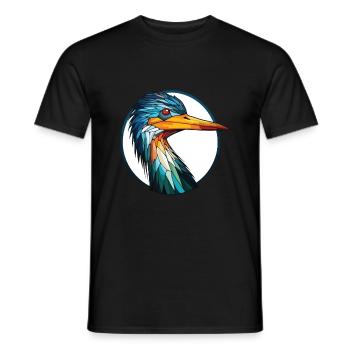 Kormoran bunte Aquarell-Tier-Illustration - Männer T-Shirt - Schwarz - Vorne - AI Model Male 178 light (178cm)