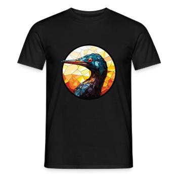 Kormoran bunte Aquarell-Tier-Illustration - Männer T-Shirt - Schwarz - Vorne - AI Model Male 178 light (178cm)