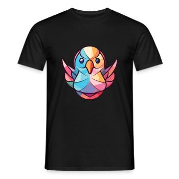 Taube buntes Aquarell Tier Haustier Illustration - Männer T-Shirt - Schwarz - Vorne - AI Model Male 178 light (178cm)