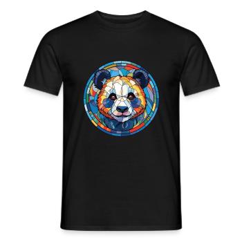 Panda Aquarelle Colorée Animal Illustration D’animaux De Compagnie - T-shirt homme - noir - Devant - AI Model Male 178 light (178cm)