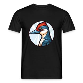 Specht bunte Aquarell Tier Illustration - Männer T-Shirt - Schwarz - Vorne - AI Model Male 178 light (178cm)