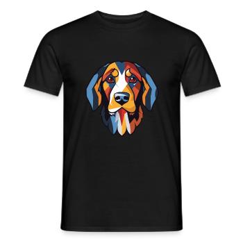 Österreichisches Brandlbracke Hunderasse Aquarellglas - Männer T-Shirt - Schwarz - Vorne - AI Model Male 178 light (178cm)