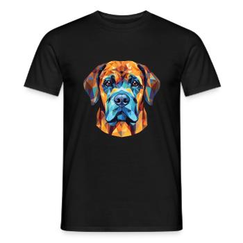 Alpine Mastiff Dog Breed Watercolor Illustration - Men's T-Shirt - black - Front - AI Model Male 178 light (178cm)