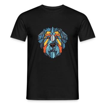 Bouvier des Ardennes Hunderasse buntes Aquarell - Männer T-Shirt - Schwarz - Vorne - AI Model Male 178 light (178cm)