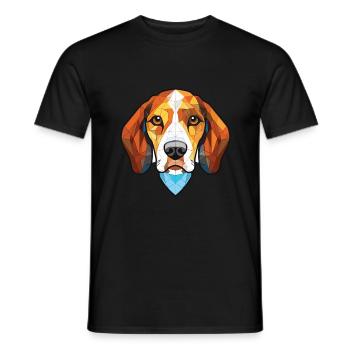 Canarian Warren Hound chien race verre aquarelle - T-shirt homme - noir - Devant - AI Model Male 178 light (178cm)