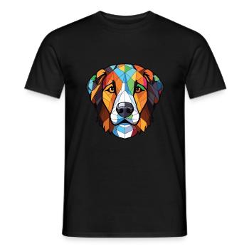 Carpathian Shepherd Dog Breed Colorful Watercolor - Men's T-Shirt - black - Front - AI Model Male 178 light (178cm)