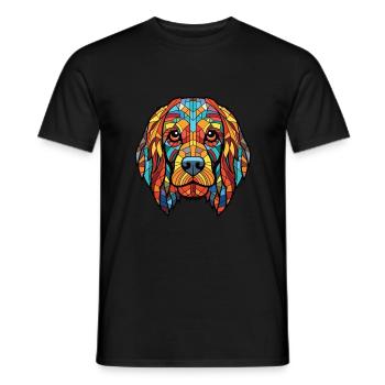 Brikett Griffon Vendeen Hunderasse Aquarellglas - Männer T-Shirt - Schwarz - Vorne - AI Model Male 178 light (178cm)