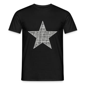 weißer Stern, white star - Männer T-Shirt - Schwarz - Vorne - AI Model Male 178 light (178cm)