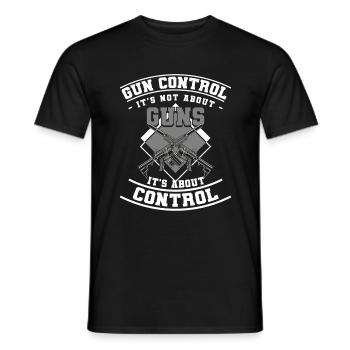 Weapon Shooting Range Shooter Shooting Sports - Men's T-Shirt - black - Front - AI Model Male 178 light (178cm)