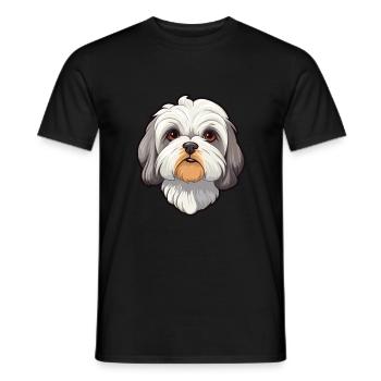 Maltais Shih Tzu Chien Race Cartoon Kawaii Illustra - T-shirt homme - noir - Devant - AI Model Male 178 light (178cm)