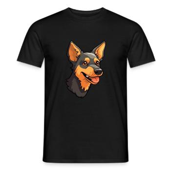Lancashire Heeler Hunderasse Cartoon Kawaii Illustration - Männer T-Shirt - Schwarz - Vorne - AI Model Male 178 light (178cm)