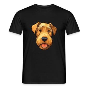 Lakeland Terrier Dog Breed Cartoon Kawaii Illustra - Men's T-Shirt - black - Front - AI Model Male 178 light (178cm)