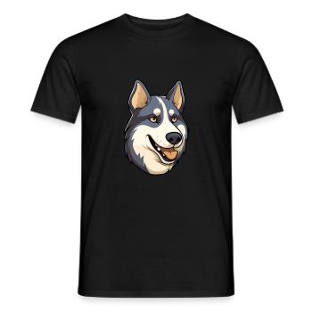 Labrador Husky Hunderasse Cartoon Kawaii Illustrati - Männer T-Shirt - Schwarz - Vorne - AI Model Male 178 light (178cm)