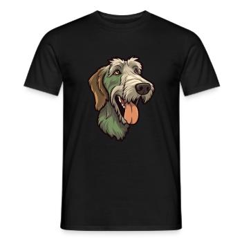 Irish Wolfhound chien race Cartoon Kawaii Illustrat - T-shirt homme - noir - Devant - AI Model Male 178 light (178cm)