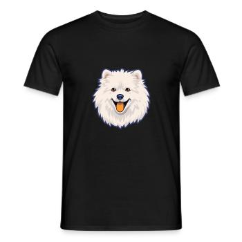Spitz japonais chien race dessin animé kawaii illustrati - T-shirt homme - noir - Devant - AI Model Male 178 light (178cm)