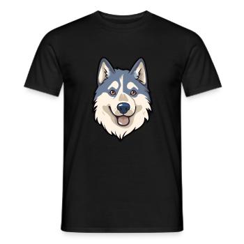 Husky-Hunderassen-Karikatur Kawaii-Illustration - Männer T-Shirt - Schwarz - Vorne - AI Model Male 178 light (178cm)