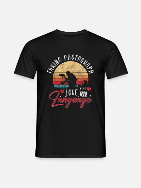 Camera Photography Lens Heartbeat - Men's T-Shirt - black