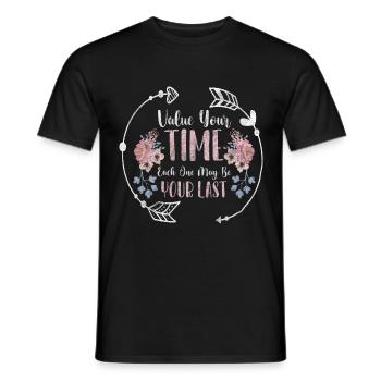 Zeit Lebenszeit Zeitlos - Männer T-Shirt - Schwarz - Vorne - AI Model Male 178 light (178cm)