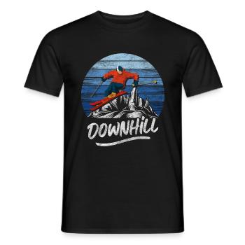 Skiing, Mountain, Downhill Sports - Men's T-Shirt - black - Front - AI Model Male 178 light (178cm)