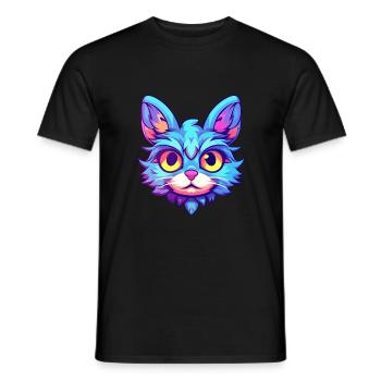 Manx Cat Breed Aquarelle Dessin Animé Kawaii Pet - T-shirt homme - noir - Devant - AI Model Male 178 light (178cm)