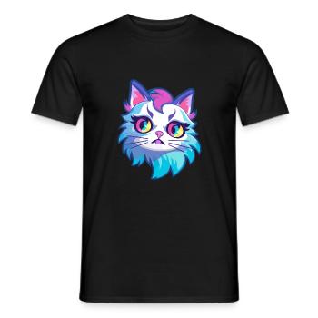Ragdoll Cat Breed Aquarelle Cartoon Kawaii Pet - T-shirt homme - noir - Devant - AI Model Male 178 light (178cm)