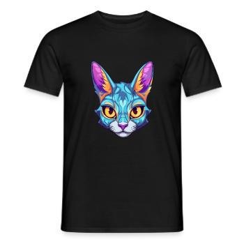 Javanische Katze Rasse Aquarell Karikatur Kawaii Haustier - Männer T-Shirt - Schwarz - Vorne - AI Model Male 178 light (178cm)