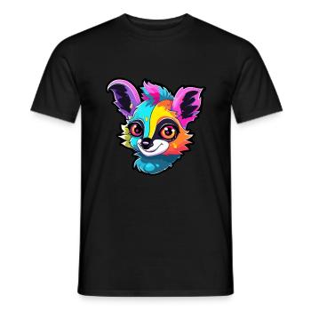 Lemur Colorful Watercolor Cartoon Kawaii Animal - Men's T-Shirt - black - Front - AI Model Male 178 light (178cm)