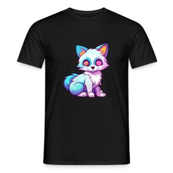 Arktisfuchs Bunte Aquarell-Karikatur Kawaii Anim - Männer T-Shirt - Schwarz - Vorne - AI Model Male 178 light (178cm)