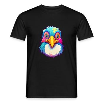Penguin Colorful Watercolor Cartoon Kawaii Animal - Men's T-Shirt - black - Front - AI Model Male 178 light (178cm)
