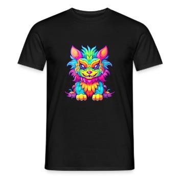Chimère Aquarelle Colorée Dessin Animé Kawaii Animal - T-shirt homme - noir - Devant - AI Model Male 178 light (178cm)