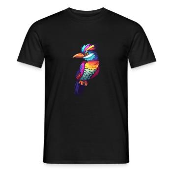 Specht bunte Aquarell-Karikatur Kawaii Anim - Männer T-Shirt - Schwarz - Vorne - AI Model Male 178 light (178cm)
