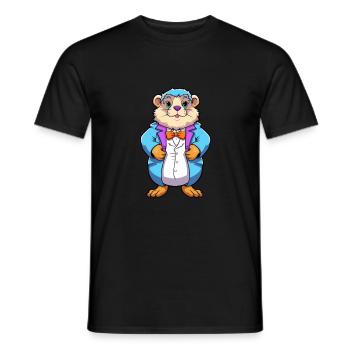 Und täglich grüßt das Murmeltier bunte Aquarell-Karikatur Kawaii Anima - Männer T-Shirt - Schwarz - Vorne - AI Model Male 178 light (178cm)