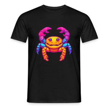 Crab Colorful Watercolor Cartoon Kawaii Animal - Men's T-Shirt - black - Front - AI Model Male 178 light (178cm)