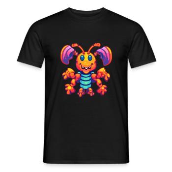 Homard Aquarelle Colorée Dessin Animé Kawaii Animal - T-shirt homme - noir - Devant - AI Model Male 178 light (178cm)