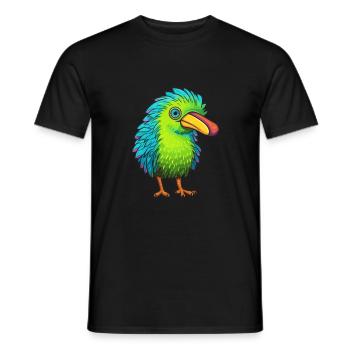 Kiwi Buntes Aquarell Cartoon Kawaii Tier - Männer T-Shirt - Schwarz - Vorne - AI Model Male 178 light (178cm)