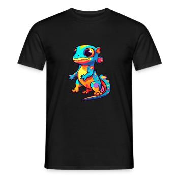 Salamander Colorful Watercolor Cartoon Kawaii Anim - Men's T-Shirt - black - Front - AI Model Male 178 light (178cm)