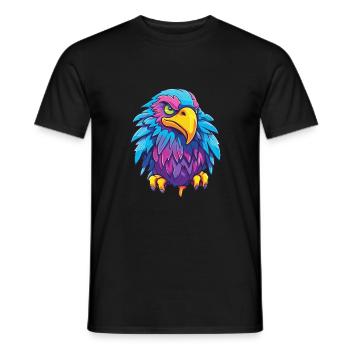 Eagle Colorful Watercolor Cartoon Kawaii Animal - Men's T-Shirt - black - Front - AI Model Male 178 light (178cm)