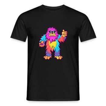 Bigfoot Buntes Aquarell Cartoon Kawaii Tier - Männer T-Shirt - Schwarz - Vorne - AI Model Male 178 light (178cm)
