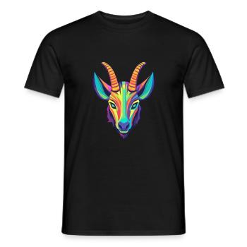 Oryx coloré aquarelle dessin animé Kawaii Animal - T-shirt homme - noir - Devant - AI Model Male 178 light (178cm)
