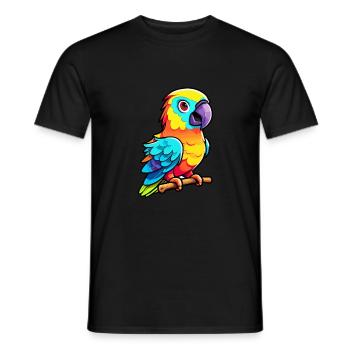 Papagei buntes Aquarell Cartoon Kawaii Tier - Männer T-Shirt - Schwarz - Vorne - AI Model Male 178 light (178cm)
