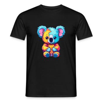 Koala Colorful Watercolor Cartoon Kawaii Animal - Men's T-Shirt - black - Front - AI Model Male 178 light (178cm)