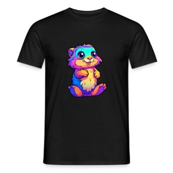 Gopher Colorful Watercolor Cartoon Kawaii Animal - Men's T-Shirt - black - Front - AI Model Male 178 light (178cm)
