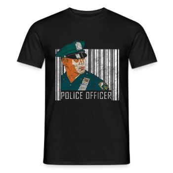 Polizist Blaulicht Tatort Jagd - Männer T-Shirt - Schwarz - Vorne - AI Model Male 178 light (178cm)
