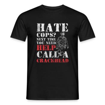 Policewoman Sheriff Siren - Men's T-Shirt - black - Front - AI Model Male 178 light (178cm)