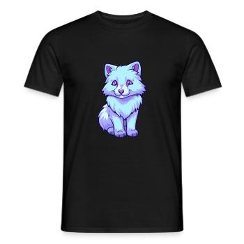 Arctic Wolf Colorful Watercolor Cartoon Kawaii Ani - Men's T-Shirt - black - Front - AI Model Male 178 light (178cm)
