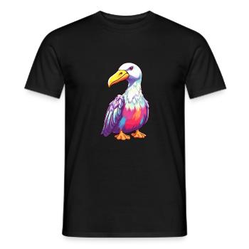 Albatross Colorful Watercolor Cartoon Kawaii Anima - Men's T-Shirt - black - Front - AI Model Male 178 light (178cm)