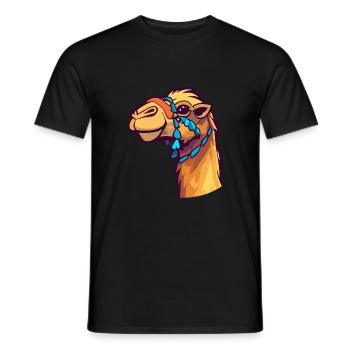 Camel Colorful Watercolor Cartoon Kawaii Animal - Men's T-Shirt - black - Front - AI Model Male 178 light (178cm)